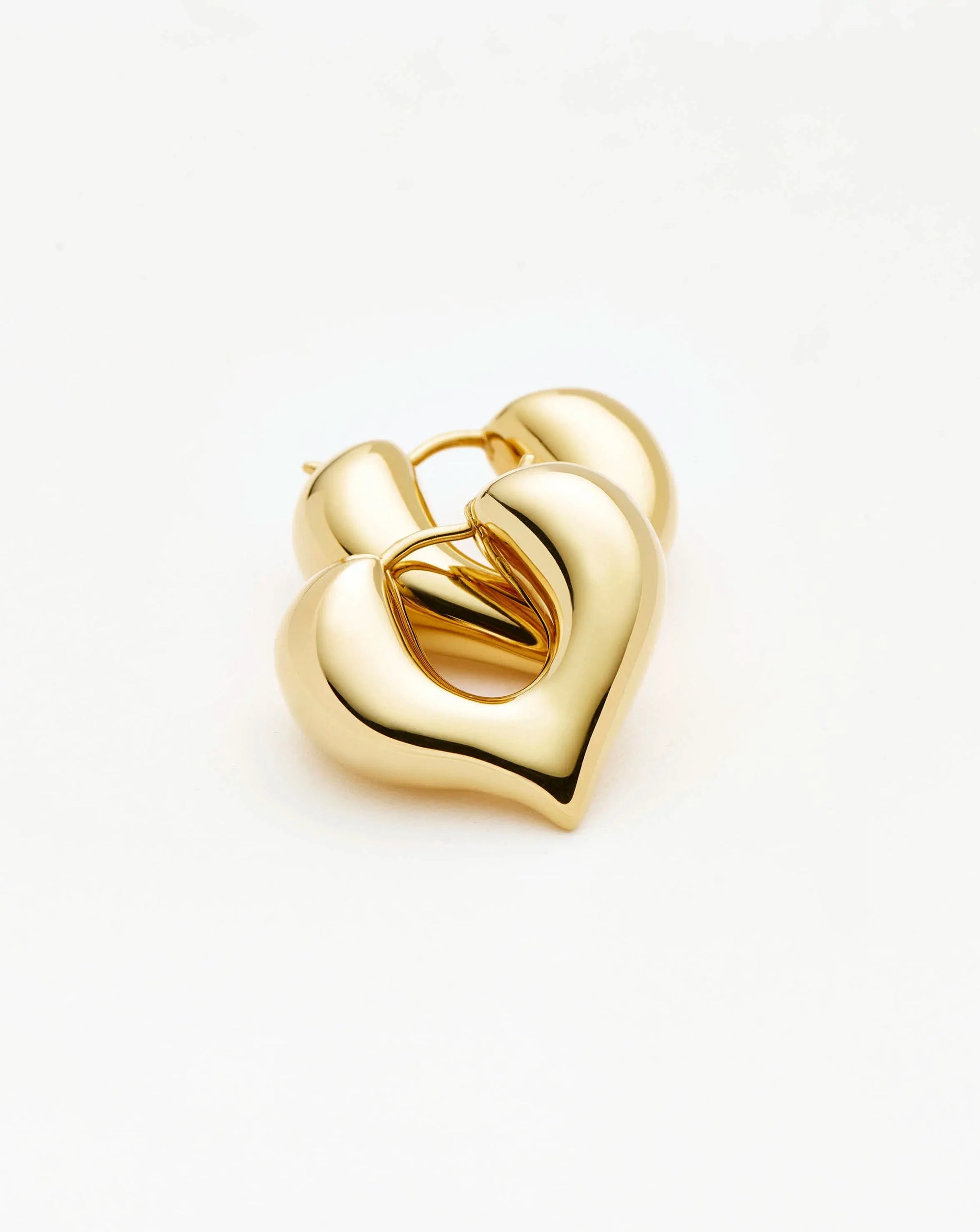 Molten Heart Medium Hoop Earrings | 18ct Gold Plated Earrings Missoma 