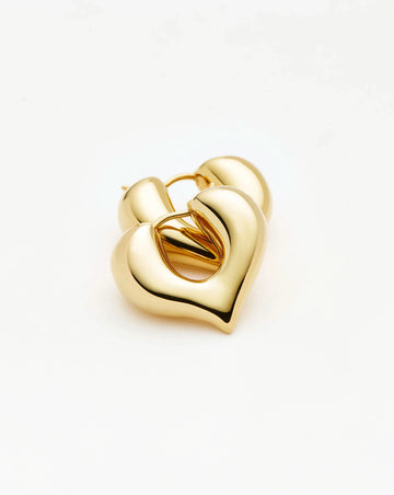 Molten Heart Medium Hoop Earrings | 18ct Gold Plated Earrings Missoma 
