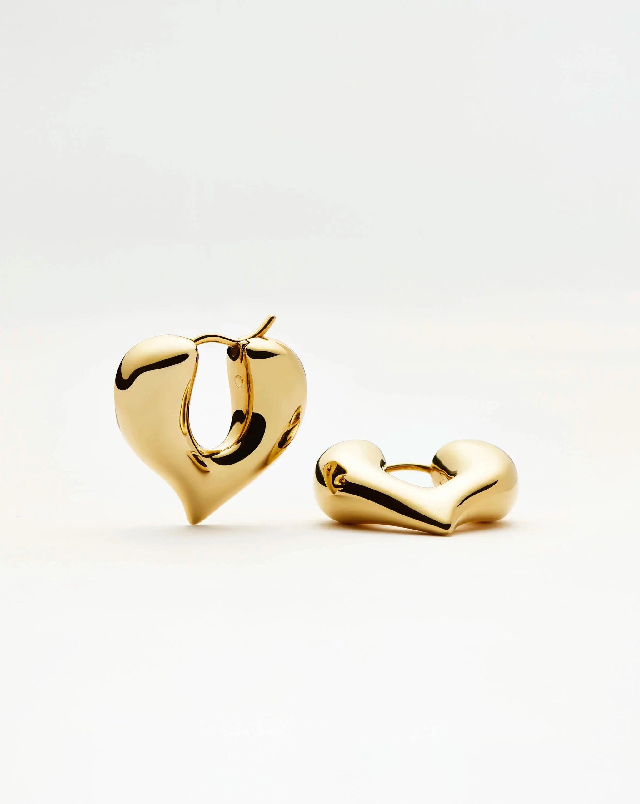 Molten Heart Medium Hoop Earrings | 18ct Gold Plated Earrings Missoma 