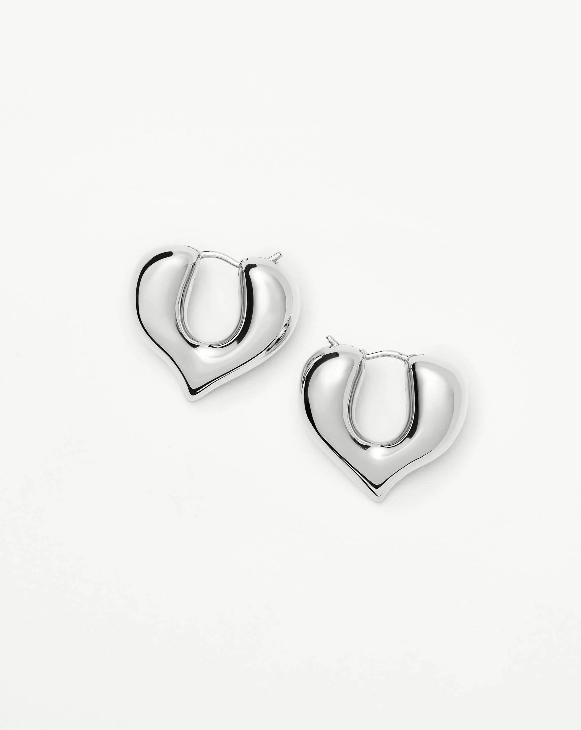 Molten Heart Medium Hoop Earrings | Silver Plated Earrings Missoma 