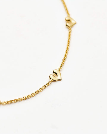 Molten Heart Mini Charm Bracelet | 18ct Gold Vermeil Bracelet Missoma 