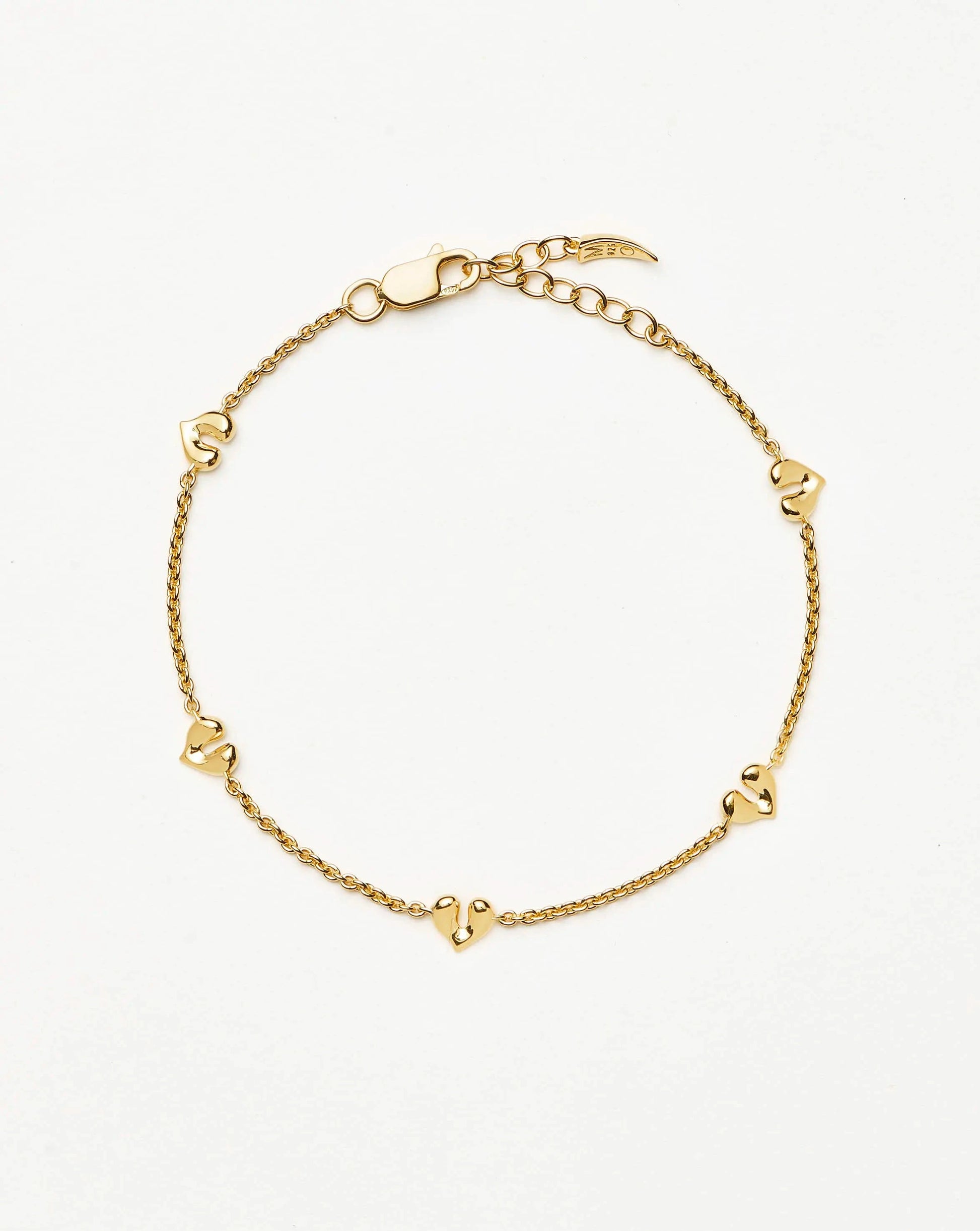Molten Heart Mini Charm Bracelet | 18ct Gold Vermeil Bracelet Missoma 