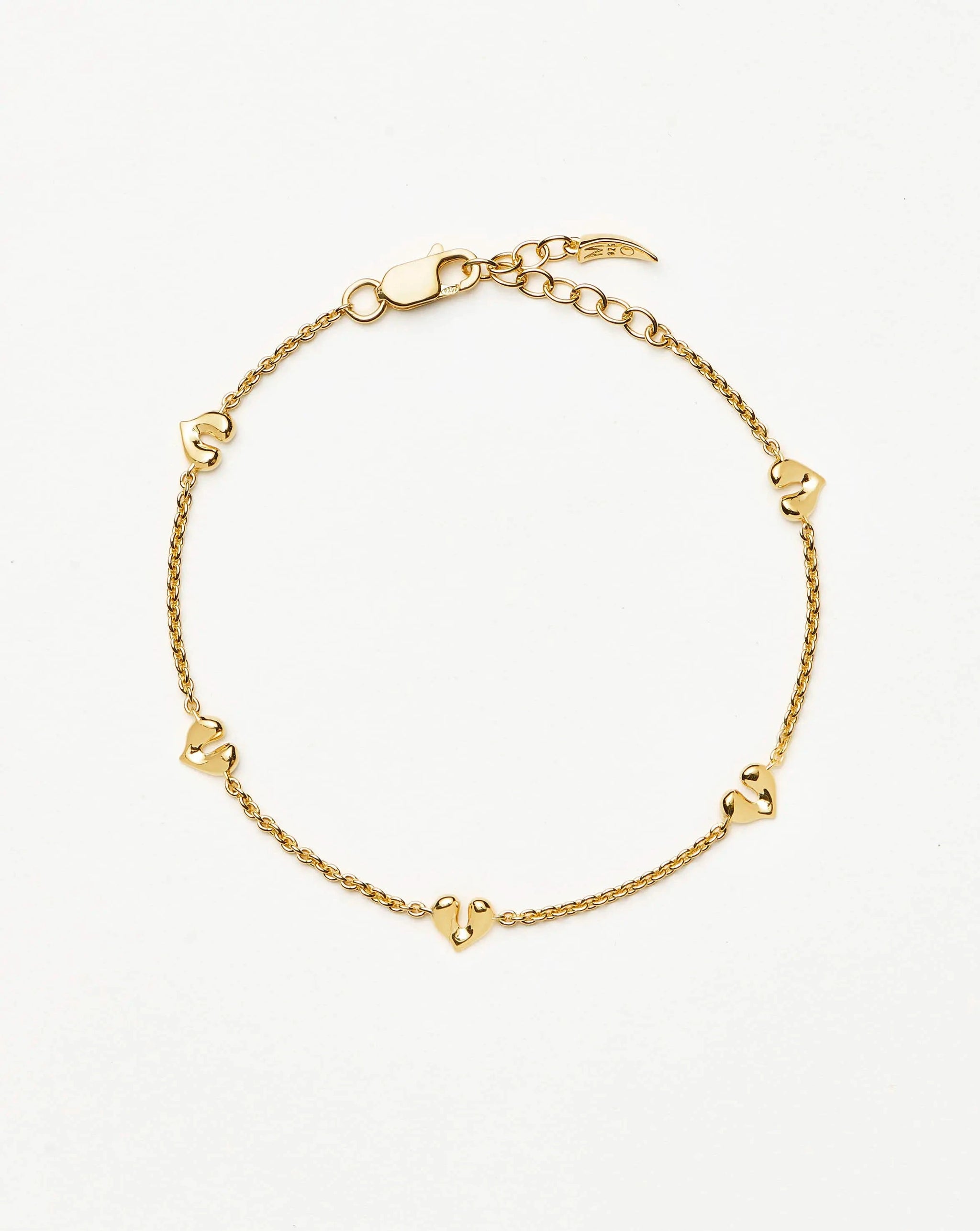 Molten Heart Mini Charm Bracelet | 18ct Gold Vermeil Bracelet Missoma 