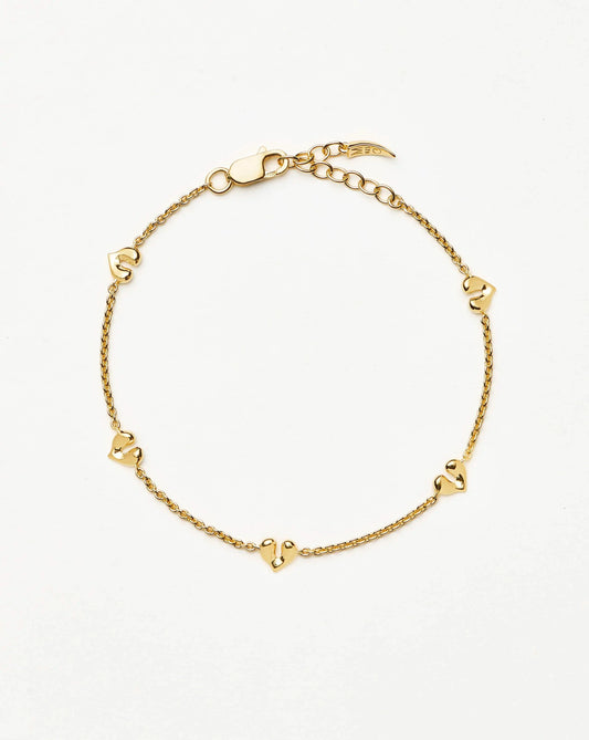 Molten Heart Mini Charm Bracelet | 18ct Gold Vermeil Bracelet Missoma 