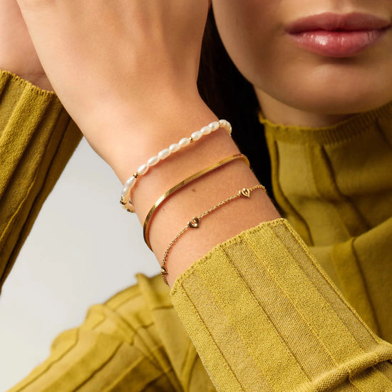 Molten Heart Mini Charm Bracelet | 18ct Gold Vermeil Bracelet Missoma 