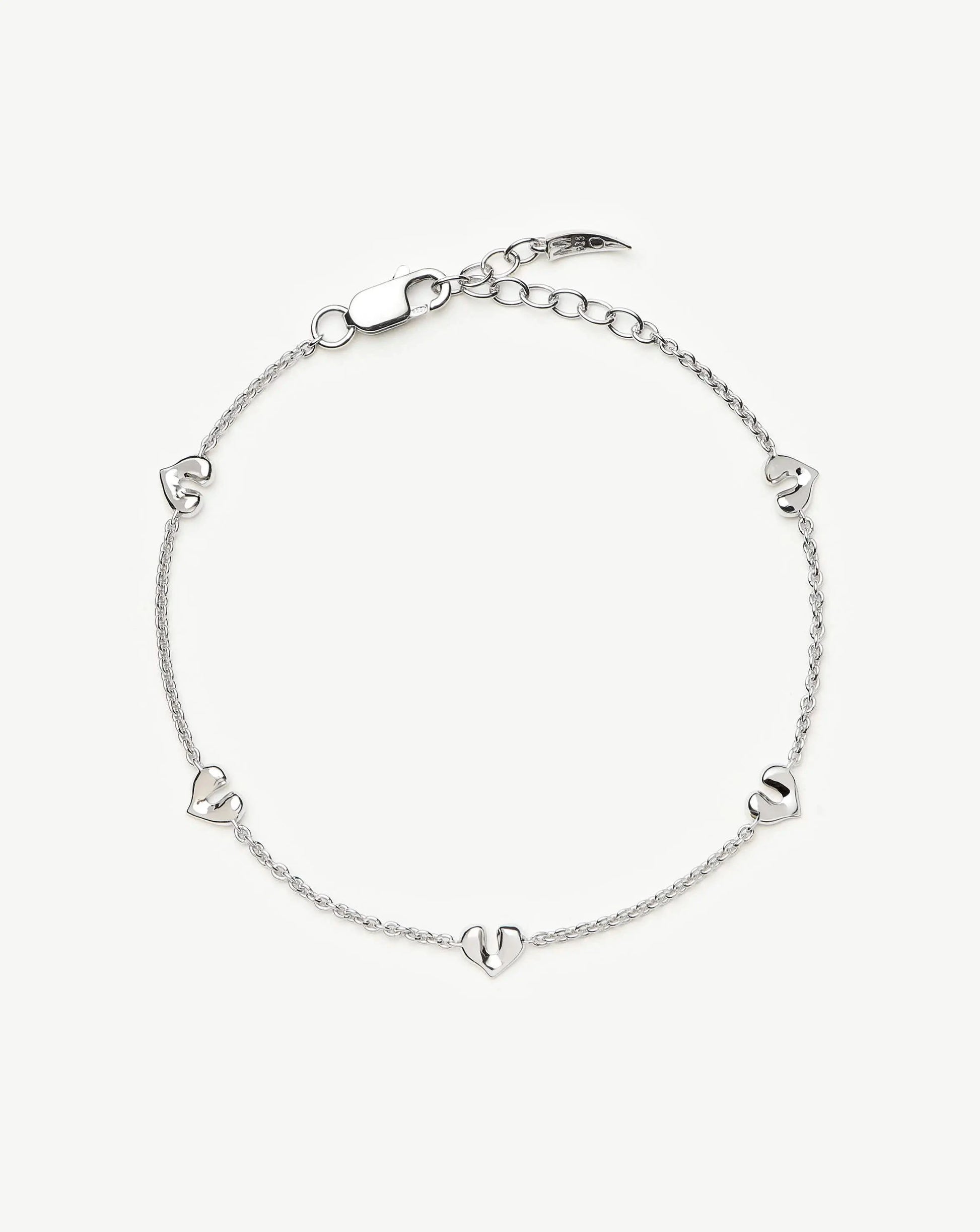 Molten Heart Mini Charm Bracelet | Sterling Silver Bracelet Missoma 