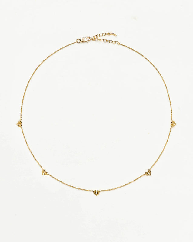 Molten Heart Mini Charm Choker | 18ct Gold Vermeil