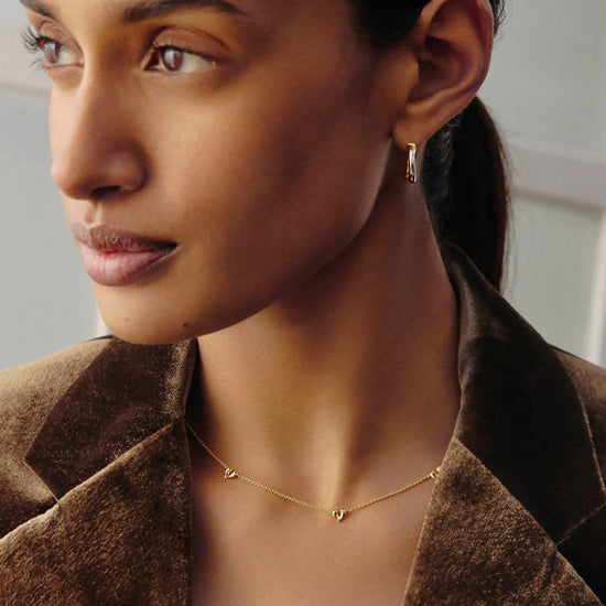 Molten Heart Mini Charm Choker | 18ct Gold Vermeil Necklace Missoma 