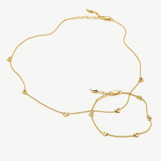 Molten Heart Mini Charm Choker & Bracelet Set | 18ct Gold Vermeil Layering Sets Missoma 