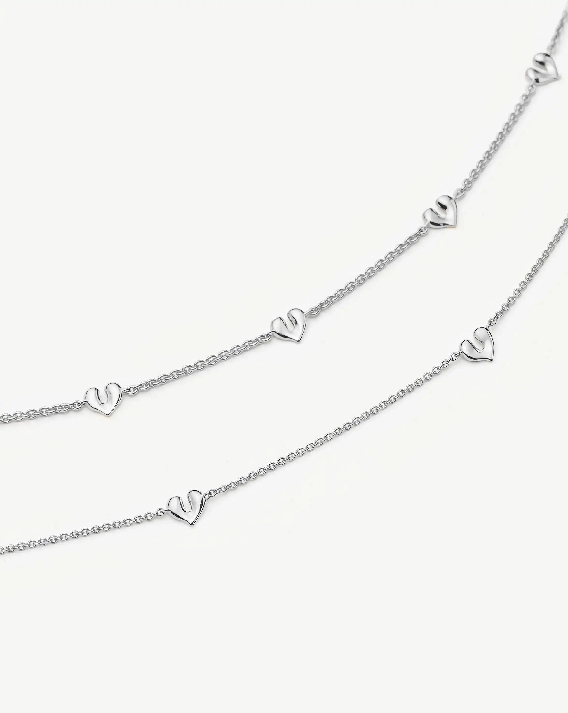 Molten Heart Mini Charm Choker & Bracelet Set | Sterling Silver Layering Sets Missoma 