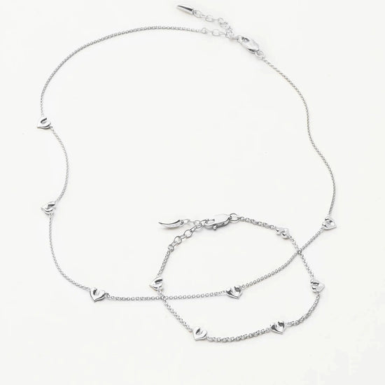 Molten Heart Mini Charm Choker & Bracelet Set | Sterling Silver Layering Sets Missoma 