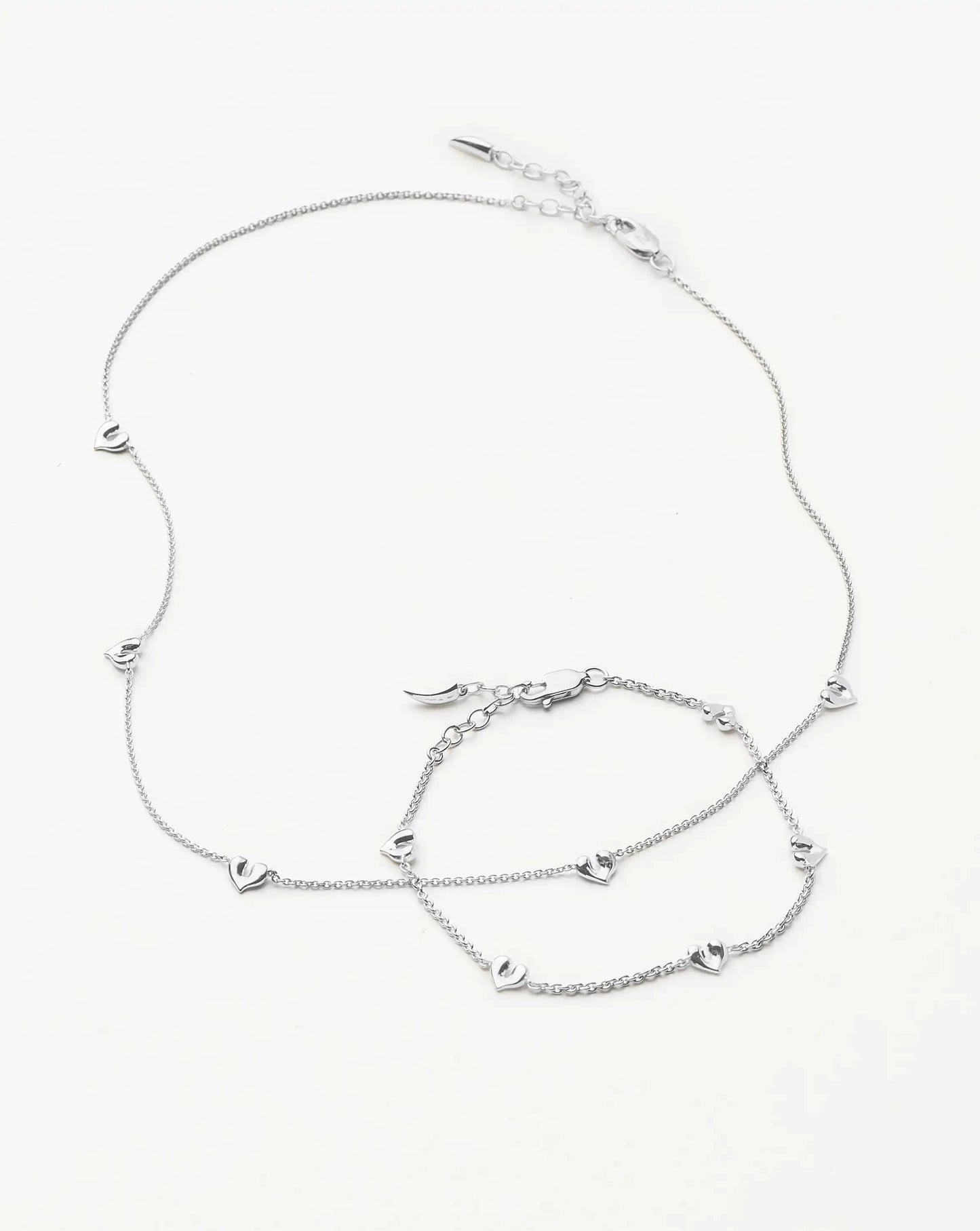 Molten Heart Mini Charm Choker & Bracelet Set | Sterling Silver Layering Sets Missoma 