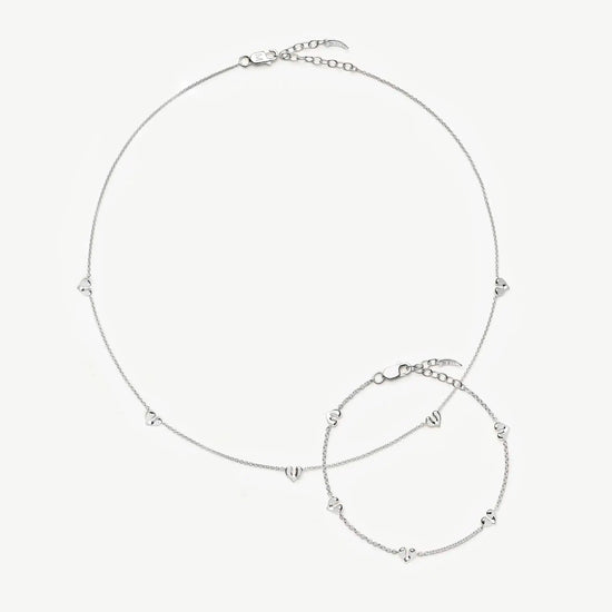 Molten Heart Mini Charm Choker & Bracelet Set | Sterling Silver Layering Sets Missoma 