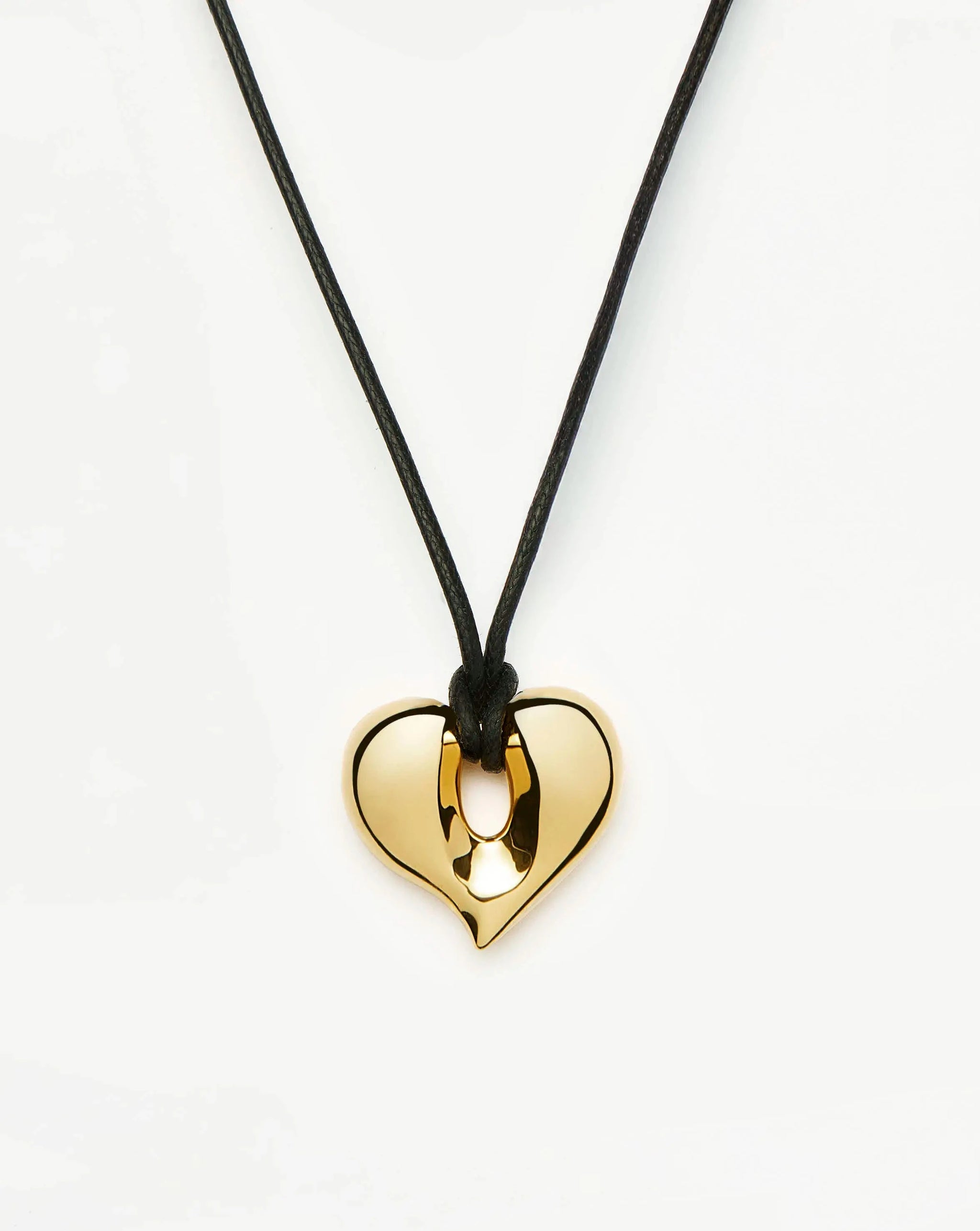 Molten Heart Pendant Cord Necklace | 18ct Gold Plated Necklace Missoma 