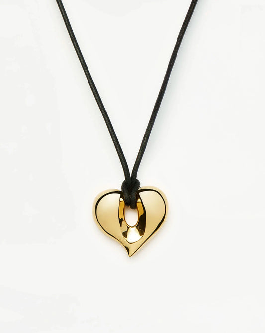 Molten Heart Pendant Cord Necklace | 18ct Gold Plated Necklace Missoma 