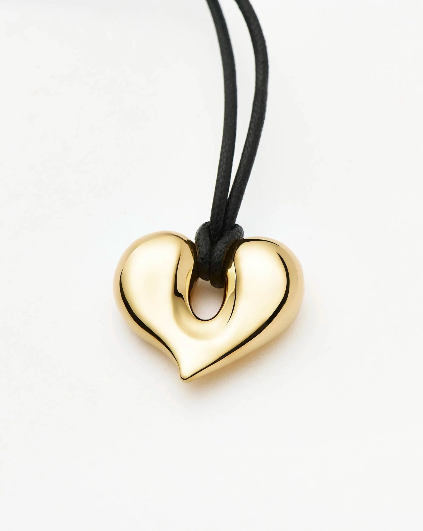 Molten Heart Pendant Cord Necklace | 18ct Gold Plated Necklace Missoma 