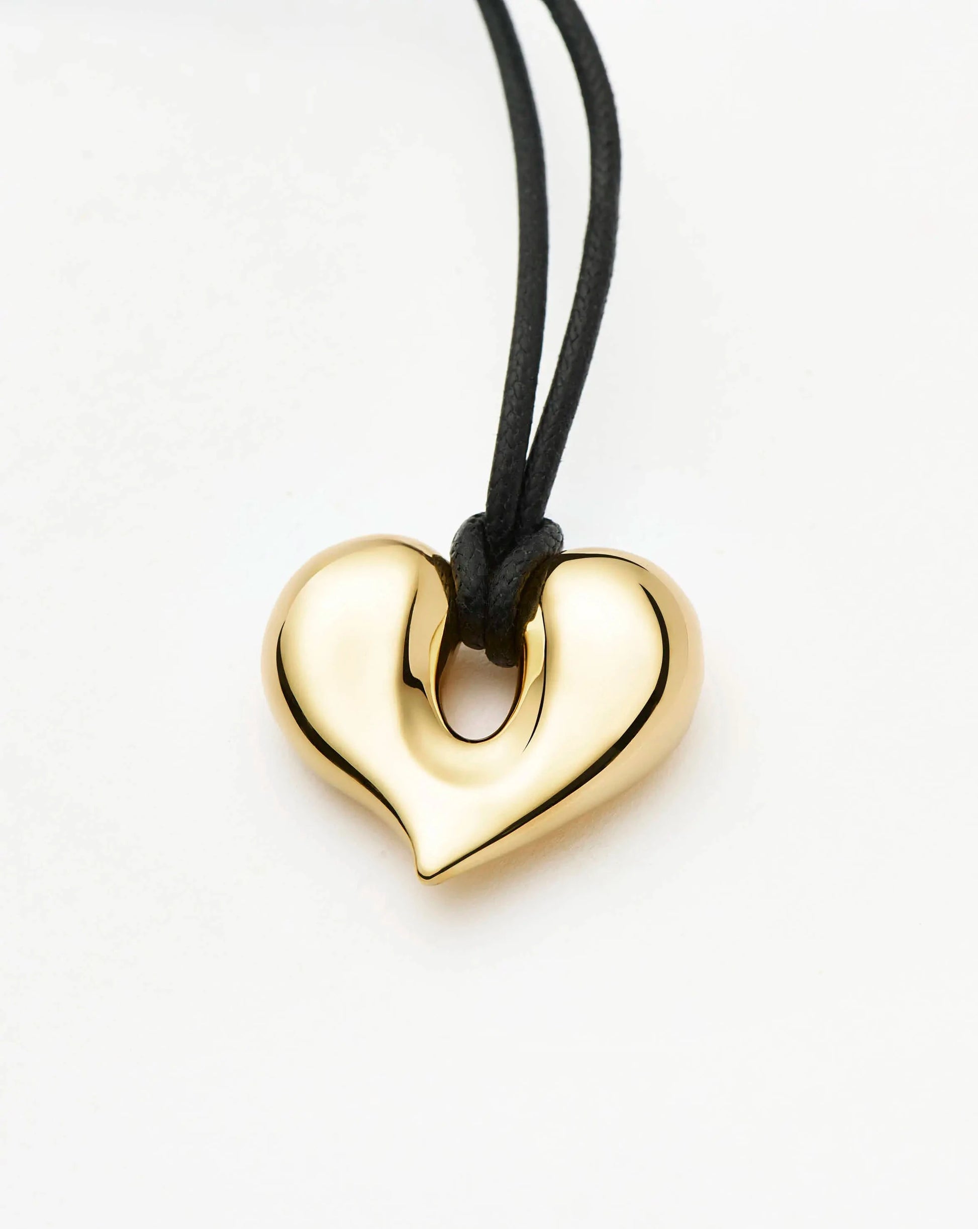 Molten Heart Pendant Cord Necklace | 18ct Gold Plated Necklace Missoma 