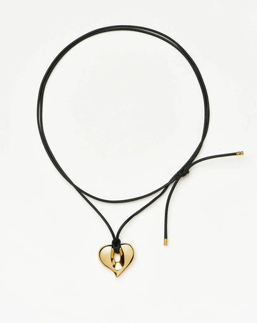 Molten Heart Pendant Cord Necklace | 18ct Gold Plated Necklace Missoma 
