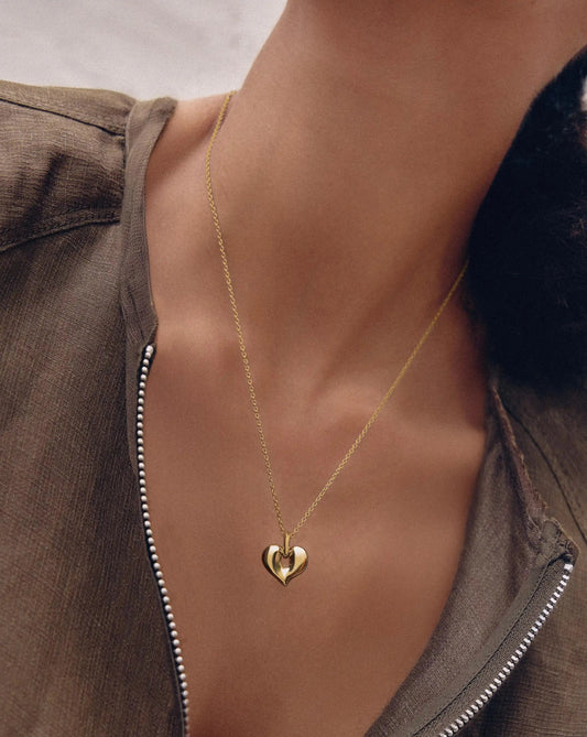 Molten Heart Pendant Necklace | 18ct Gold Plated Necklace Missoma 