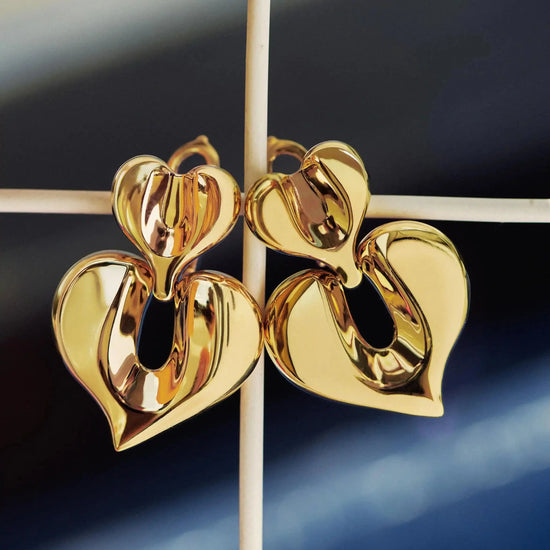 Molten Heart Statement Earrings | 18ct Gold Plated Earrings Missoma 