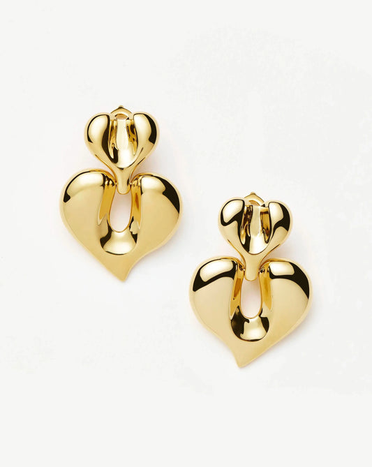 Molten Heart Statement Earrings | 18ct Gold Plated Earrings Missoma 