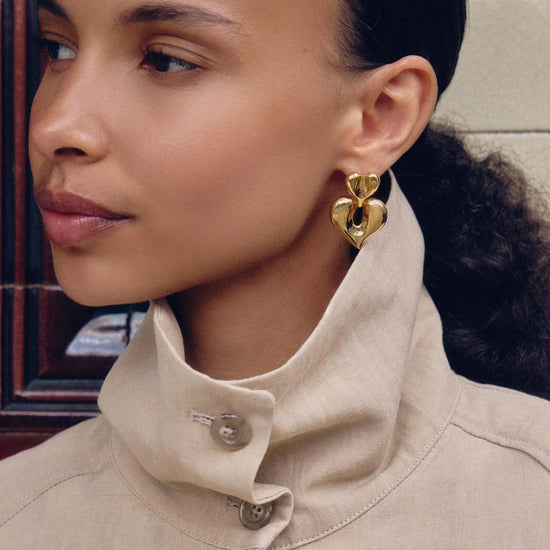 Molten Heart Statement Earrings | 18ct Gold Plated Earrings Missoma 