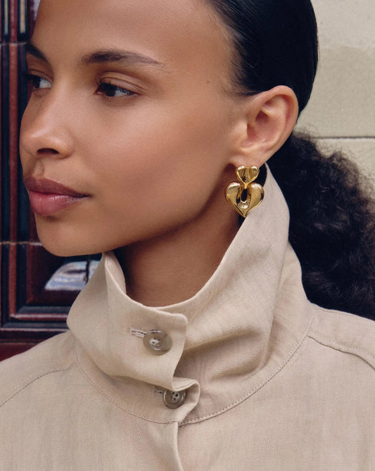 Molten Heart Statement Earrings | 18ct Gold Plated Earrings Missoma 