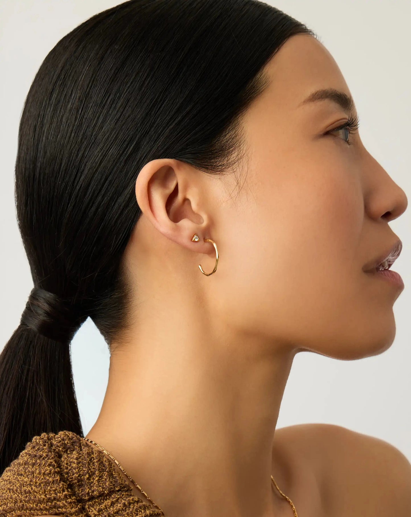 Molten Hoop & Prism Stud Earrings Set | 18ct Gold Vermeil/Cubic Zirconia Earrings Missoma 