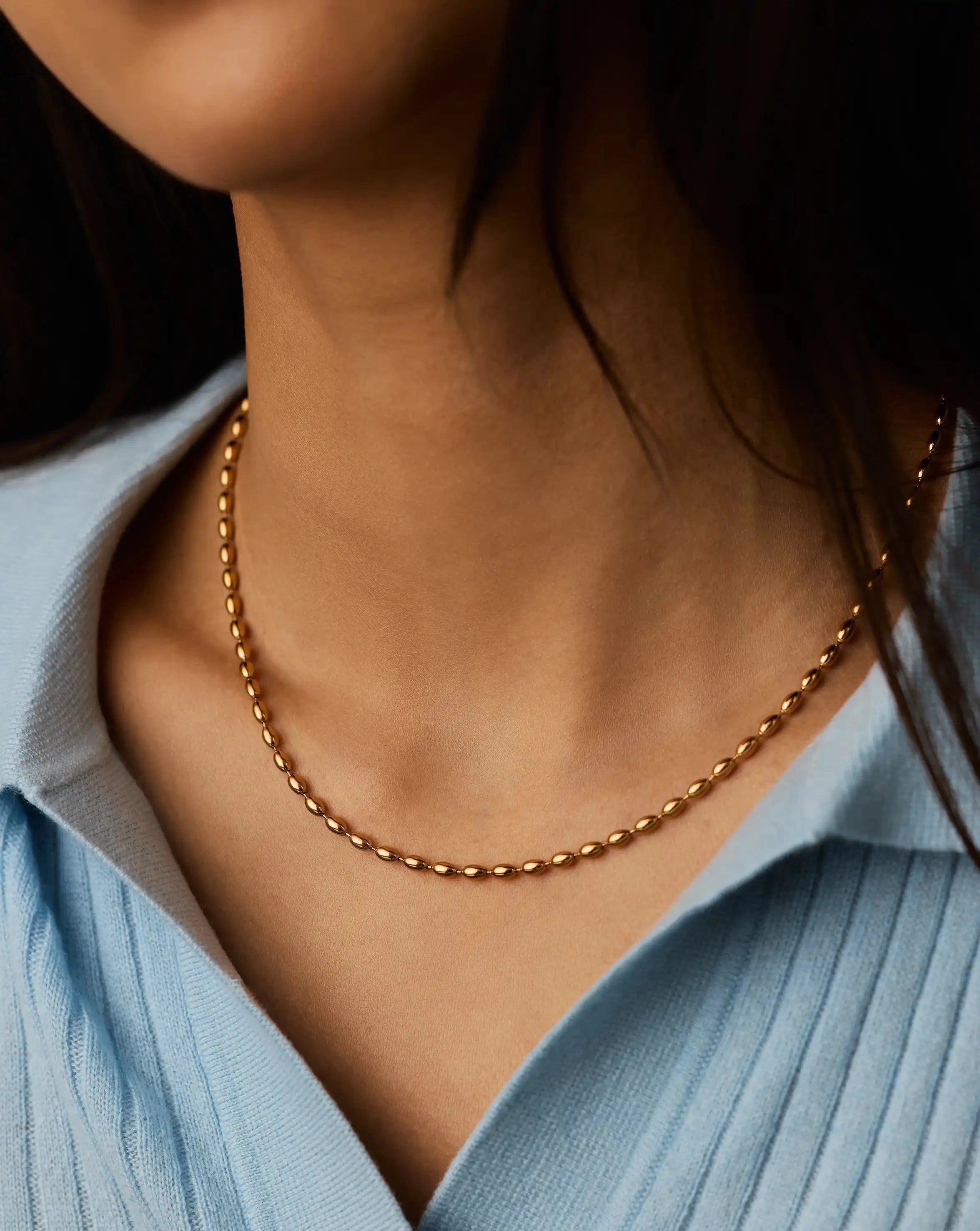 Molten Olive Chain Necklace | 18ct Gold Plated Necklaces Missoma 