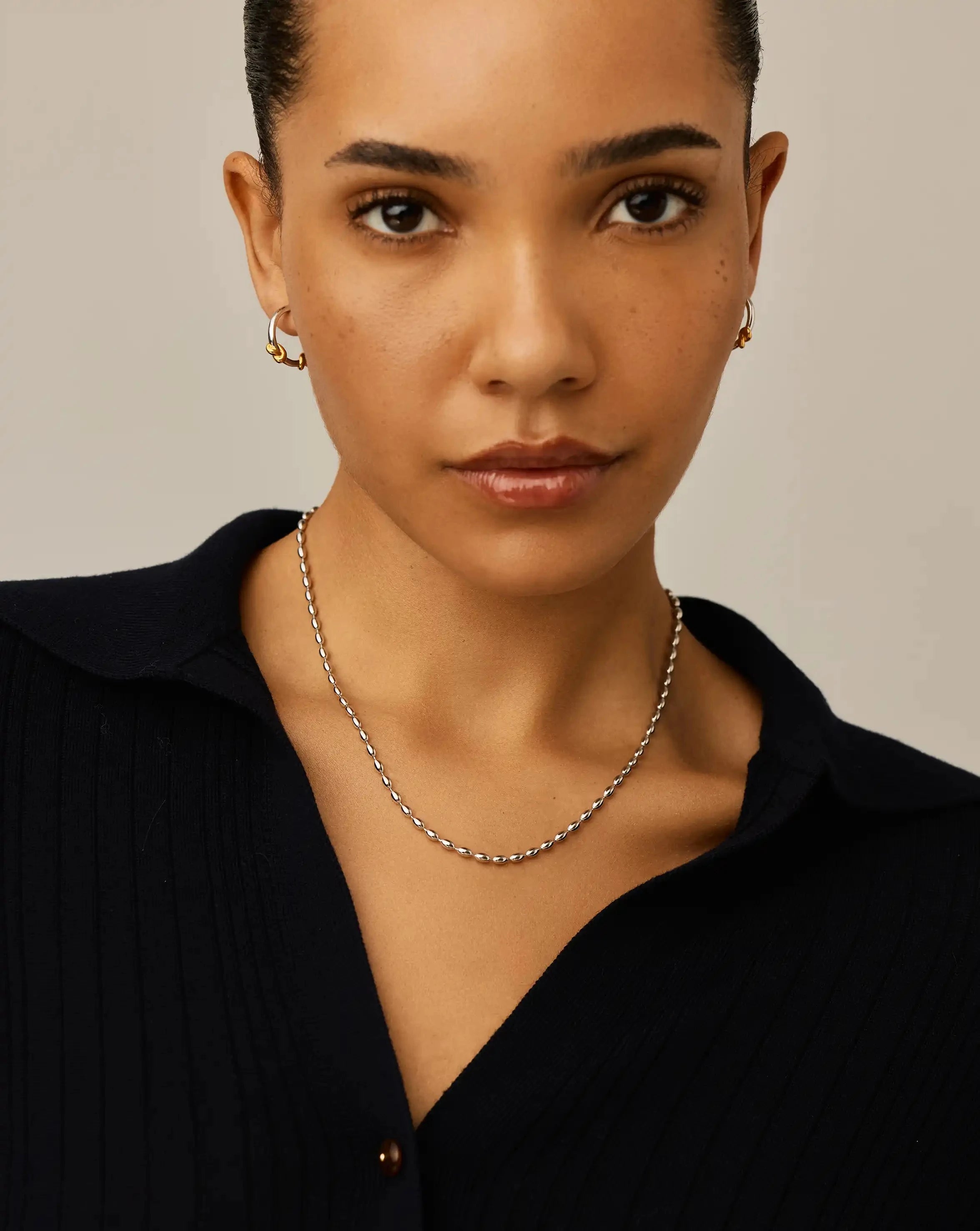 Molten Olive Chain Necklace | Silver Plated Necklaces Missoma 