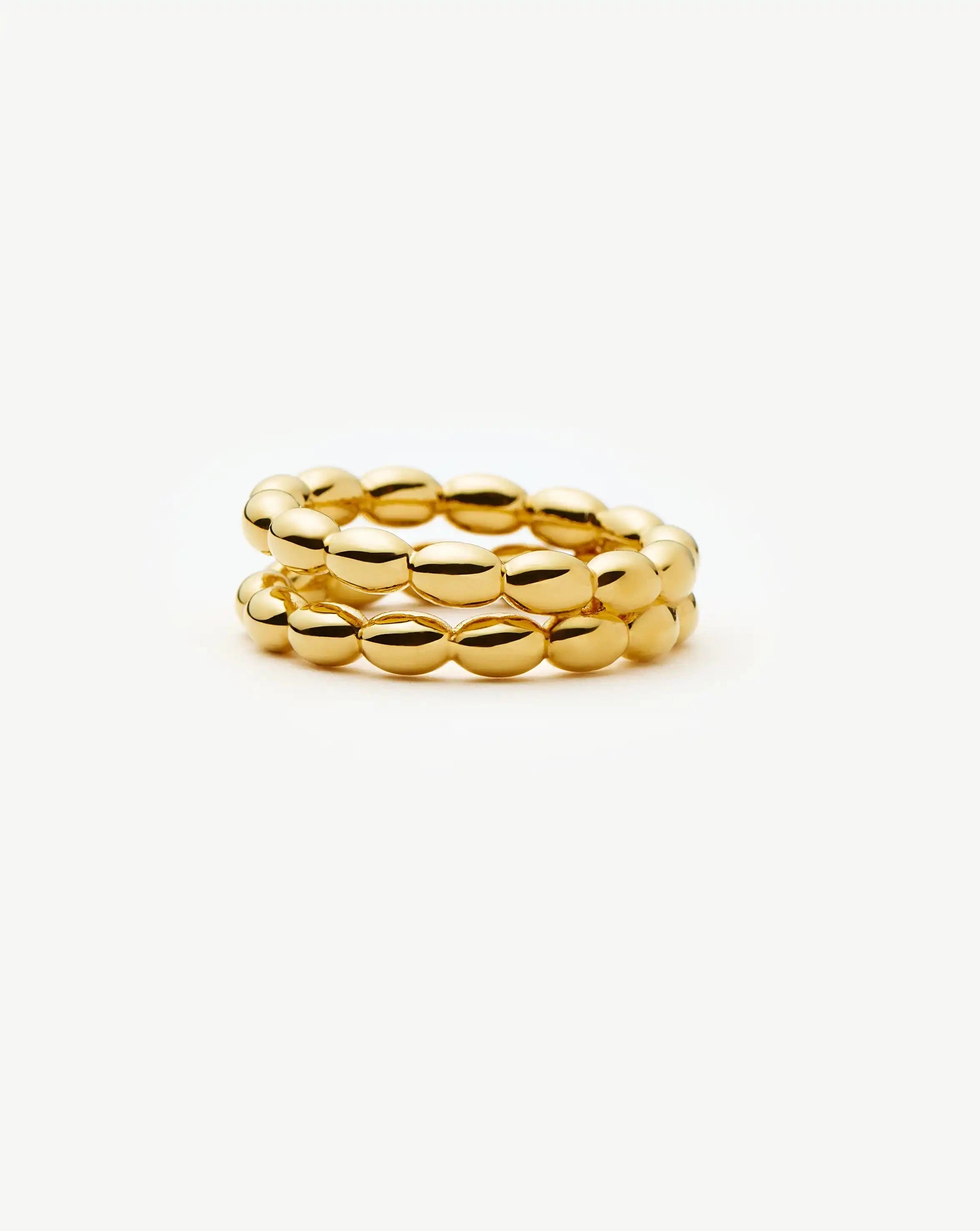 Molten Olive Stacked Ring | 18ct Gold Plated Rings Missoma 