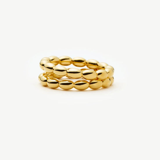 Molten Olive Stacked Ring | 18ct Gold Plated Rings Missoma 