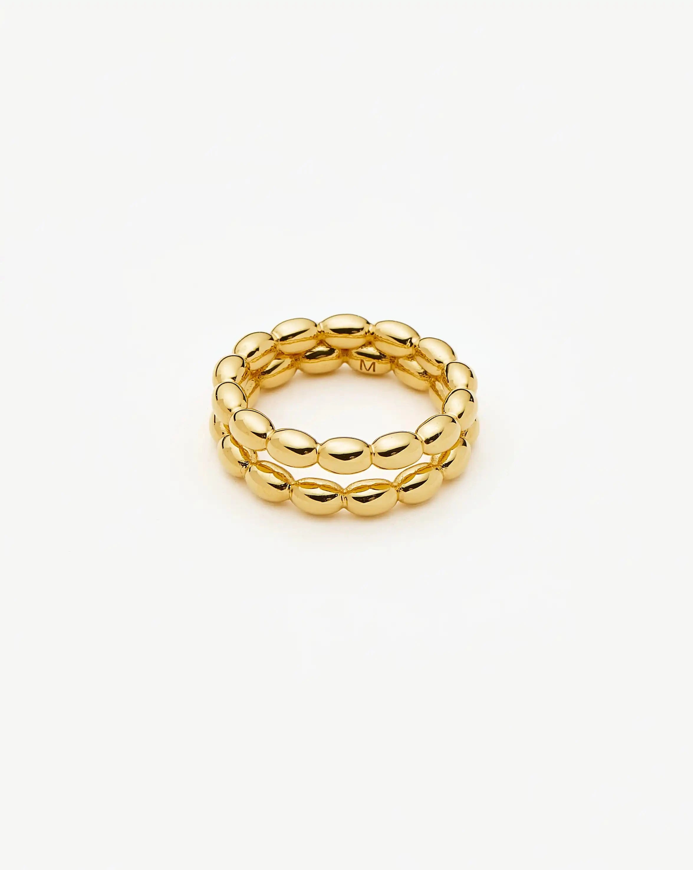 Molten Olive Stacked Ring | 18ct Gold Plated Rings Missoma 