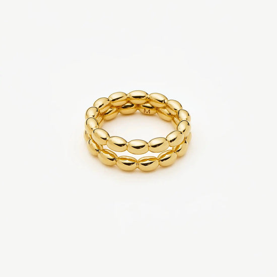 Molten Olive Stacked Ring | 18ct Gold Plated Rings Missoma 
