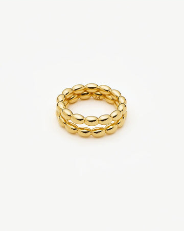 Molten Olive Stacked Ring | 18ct Gold Plated Rings Missoma 