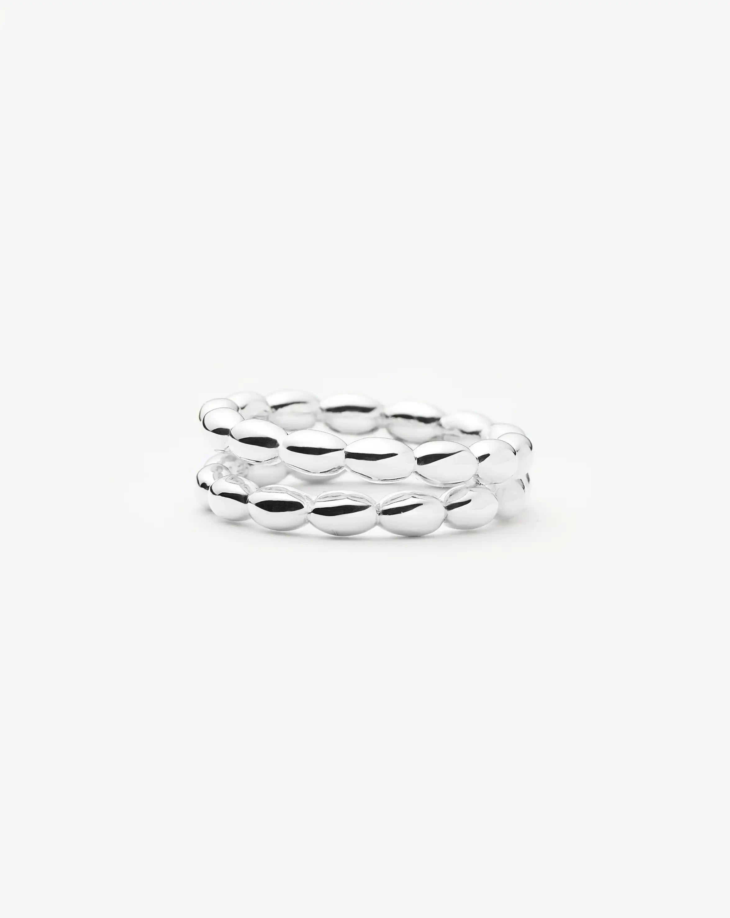 Molten Olive Stacked Ring | Silver Plated Rings Missoma 