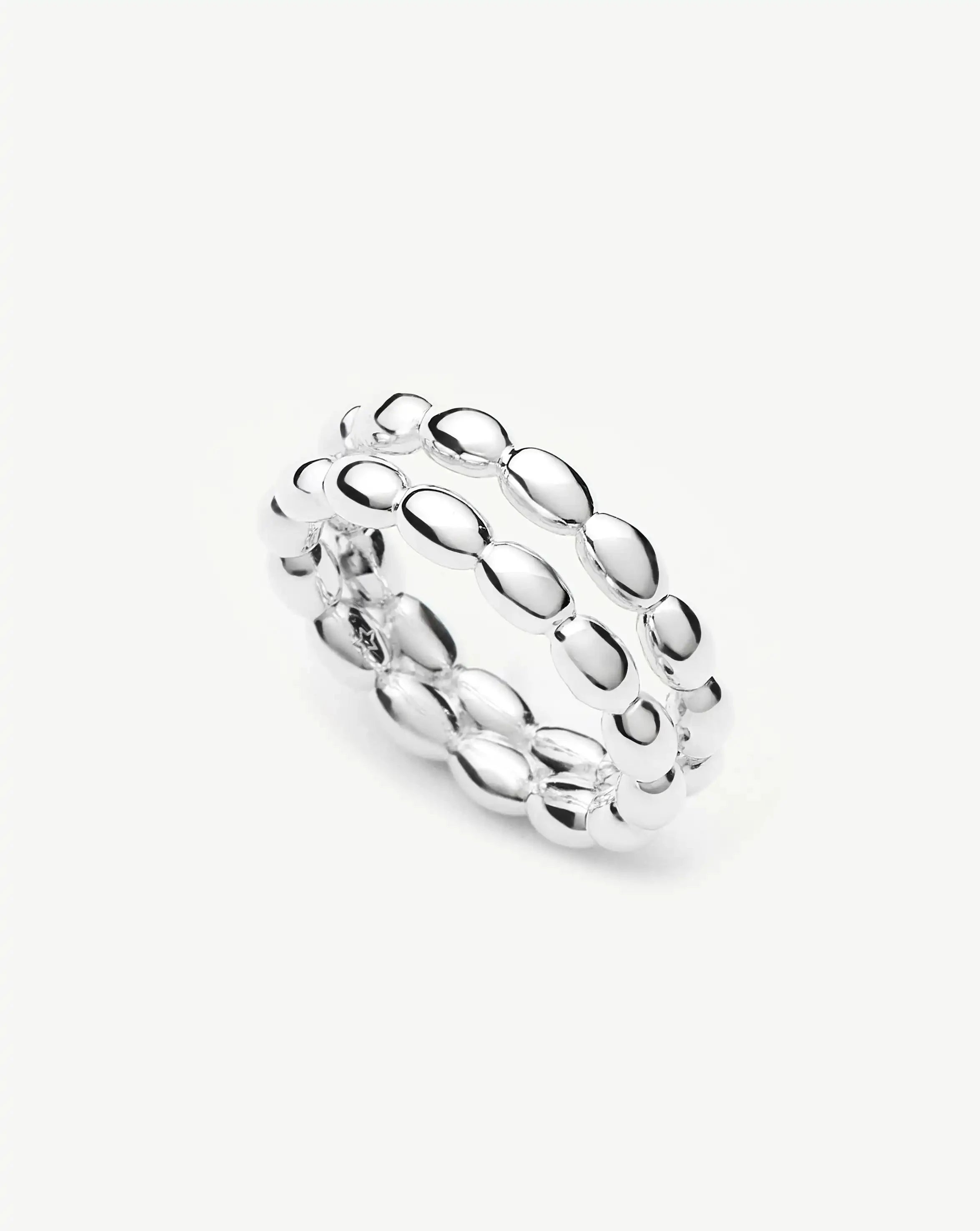 Molten Olive Stacked Ring | Silver Plated Rings Missoma 