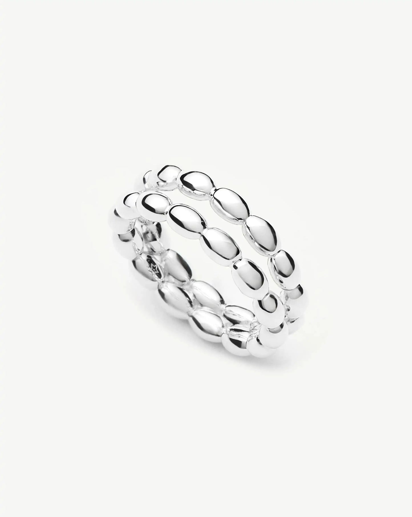 Molten Olive Stacked Ring | Silver Plated Rings Missoma 