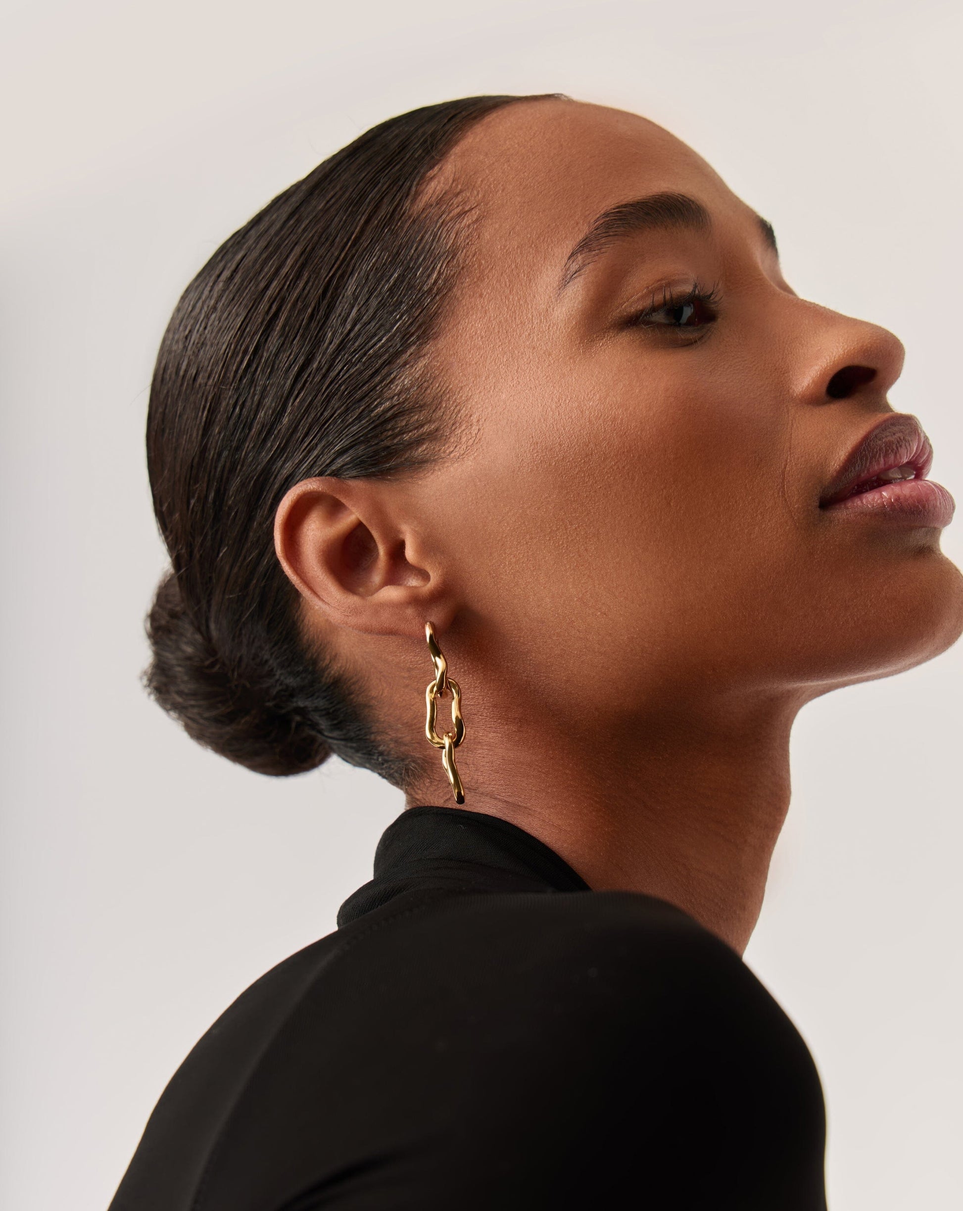 Molten Ovate Triple Drop Earrings | 18ct Recycled Gold Plating on Brass Earrings Missoma 