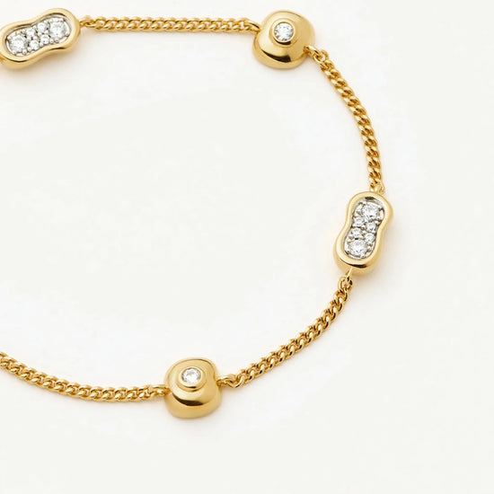 Molten Pavé Multi Charm Bracelet | 18ct Gold Plated/Cubic Zirconia Bracelets Missoma 