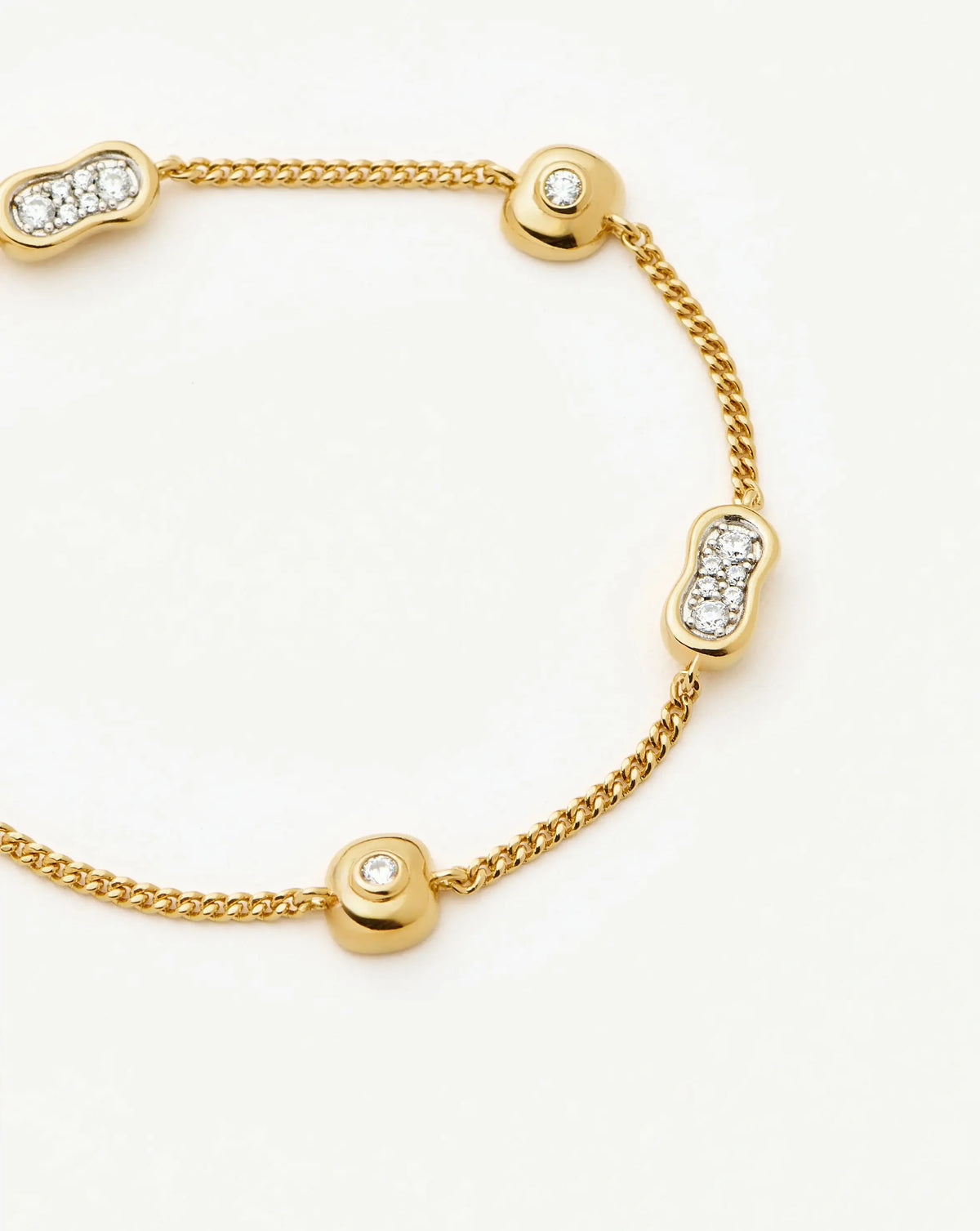 Molten Pavé Multi Charm Bracelet | 18ct Gold Plated/Cubic Zirconia Bracelets Missoma 