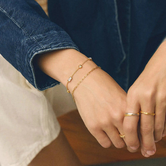 Molten Pavé Multi Charm Bracelet | 18ct Gold Plated/Cubic Zirconia Bracelets Missoma 