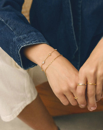 Molten Pavé Multi Charm Bracelet | 18ct Gold Plated/Cubic Zirconia Bracelets Missoma 