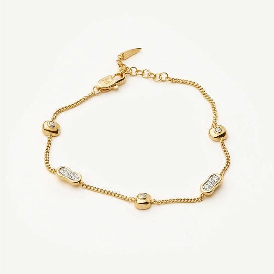 Molten Pavé Multi Charm Bracelet | 18ct Gold Plated/Cubic Zirconia Bracelets Missoma 
