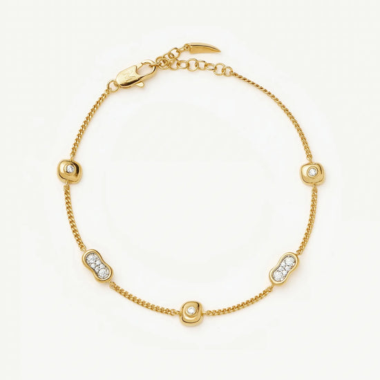 Molten Pavé Multi Charm Bracelet | 18ct Gold Plated/Cubic Zirconia Bracelets Missoma 