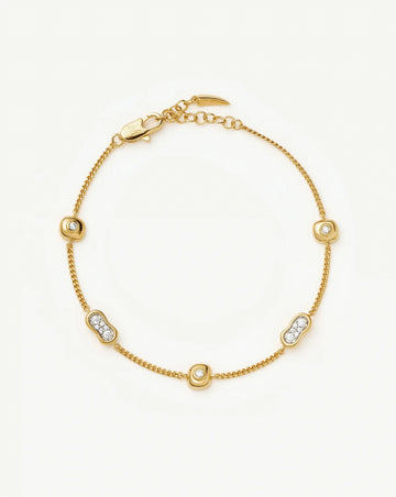 Molten Pavé Multi Charm Bracelet | 18ct Gold Plated/Cubic Zirconia Bracelets Missoma 