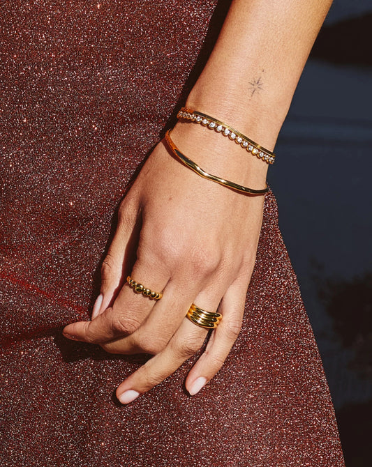 Molten Ripple Bangle | 18ct Gold Vermeil Bracelets Missoma 