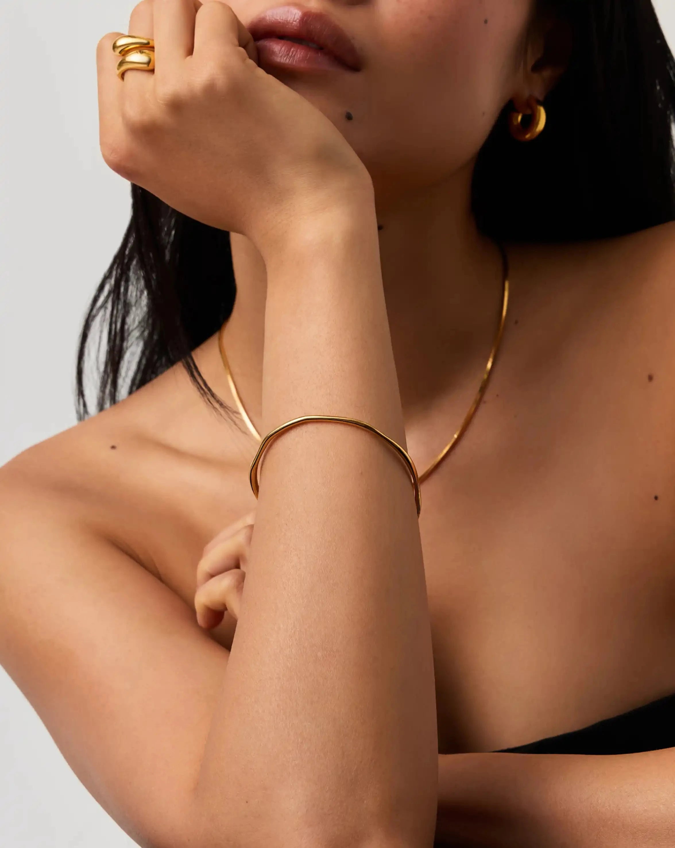 Molten Ripple Bangle | 18ct Gold Vermeil Bracelets Missoma 