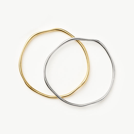 Molten Ripple Bangle Bracelet Set | Mixed Metal Bracelets Missoma 