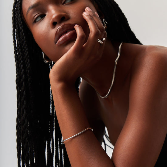 Molten Ripple Bangle | Sterling Silver Bracelets Missoma 